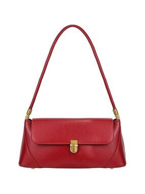 Vintage Small Red Shoulder Bag for Women Zipper Closure and Classic Design